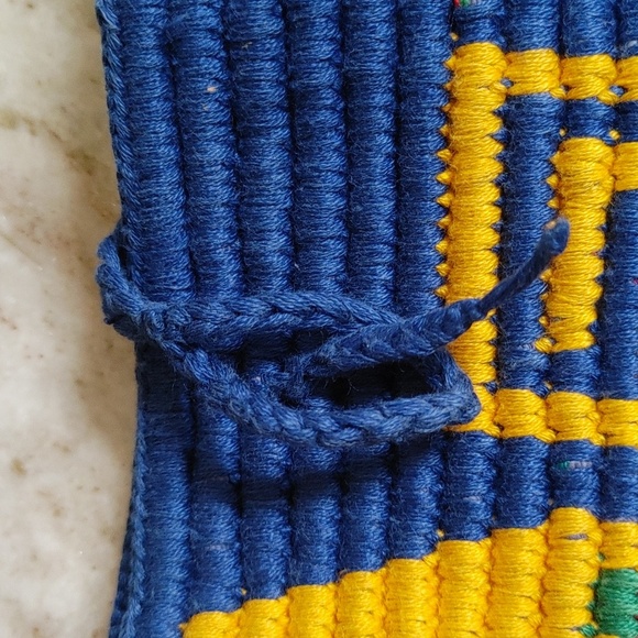 Colorful Crocheted Bucket Bag from Central or South America in Blue - Picture 16 of 16